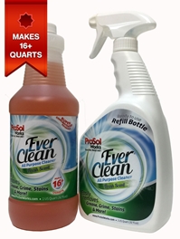 ProSol EverClean Multi-Purpose Cleaner &amp; Degreaser - 1 Quart Concentrate Kelly's BugGone, Bugone, bug gone, buggone, thats it, That's It, Koehn Kleaner, Kelly's Super Cleaner, All purpose cleaner, prosol, professional cleaning solutions, bio-degradeable cleaner, non-toxic cleaner, animal wash, livestock wash, carpet cleaner, grass stains, blood stains, pet stains, orders, grease, oil, soap film, algae, food stains, wine stains, counter tops, clean wood, clean vinyl, clean logs, window cleaner, laundry cleaner, auto wash, boat wash, interior, exterior