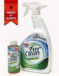 ProSol Works EverClean Household All Purpose Cleaner - 4oz Concentrate W/ Empty Sprayer Kellys BugGone, Bugone, bug gone, buggone, thats it, Thats It, Koehn Kleaner, Kellys Super Cleaner, All purpose cleaner, prosol, professional cleaning solutions, bio-degradeable cleaner, non-toxic cleaner, animal wash, livestock wash, carpet cleaner, grass stains, blood stains, pet stains, orders, grease, oil, soap film, algae, food stains, wine stains, counter tops, clean wood, clean vinyl, clean logs, window cleaner, laundry cleaner, auto wash, boat wash, interior, exterior